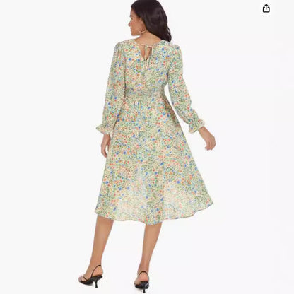 Damen Blumenmusterkleid