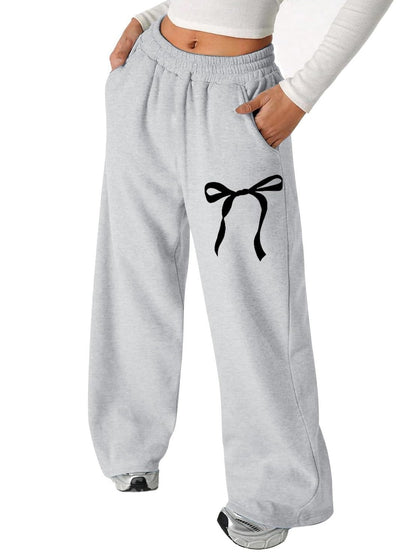 Damen Freizeithose Schleifenmuster Baumwolle Bequem Norvielle