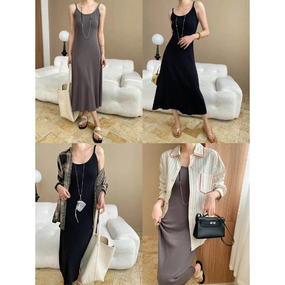 Damen Maxikleid schmale Träger figurschmeichelnd Norvielle