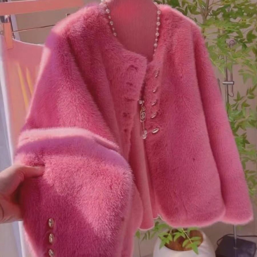 Damen Weiche Jacke Goldene Knöpfe Norvielle