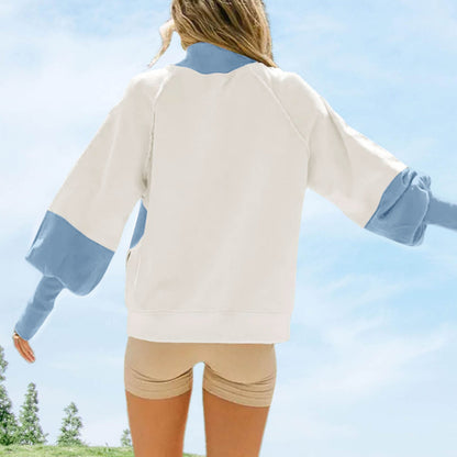 Damen Sweatshirt Giraffenmotiv Baumwolle Grün