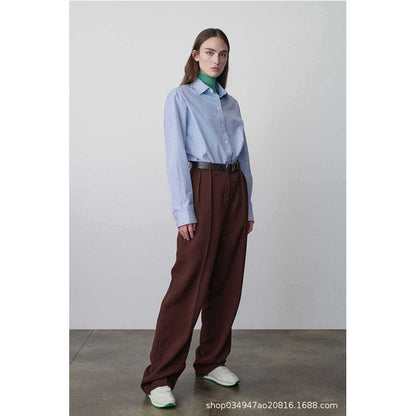 Damen Hemdbluse Oversize Gestreift Baumwolle