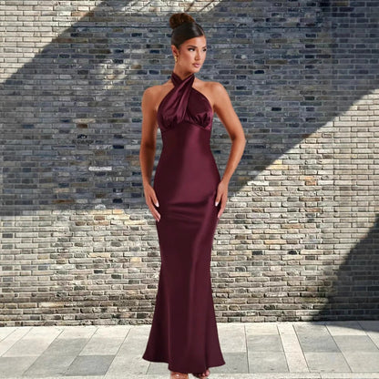 Damen Abendkleid Elegantes Halterneck Figurschmeichelnd Norvielle
