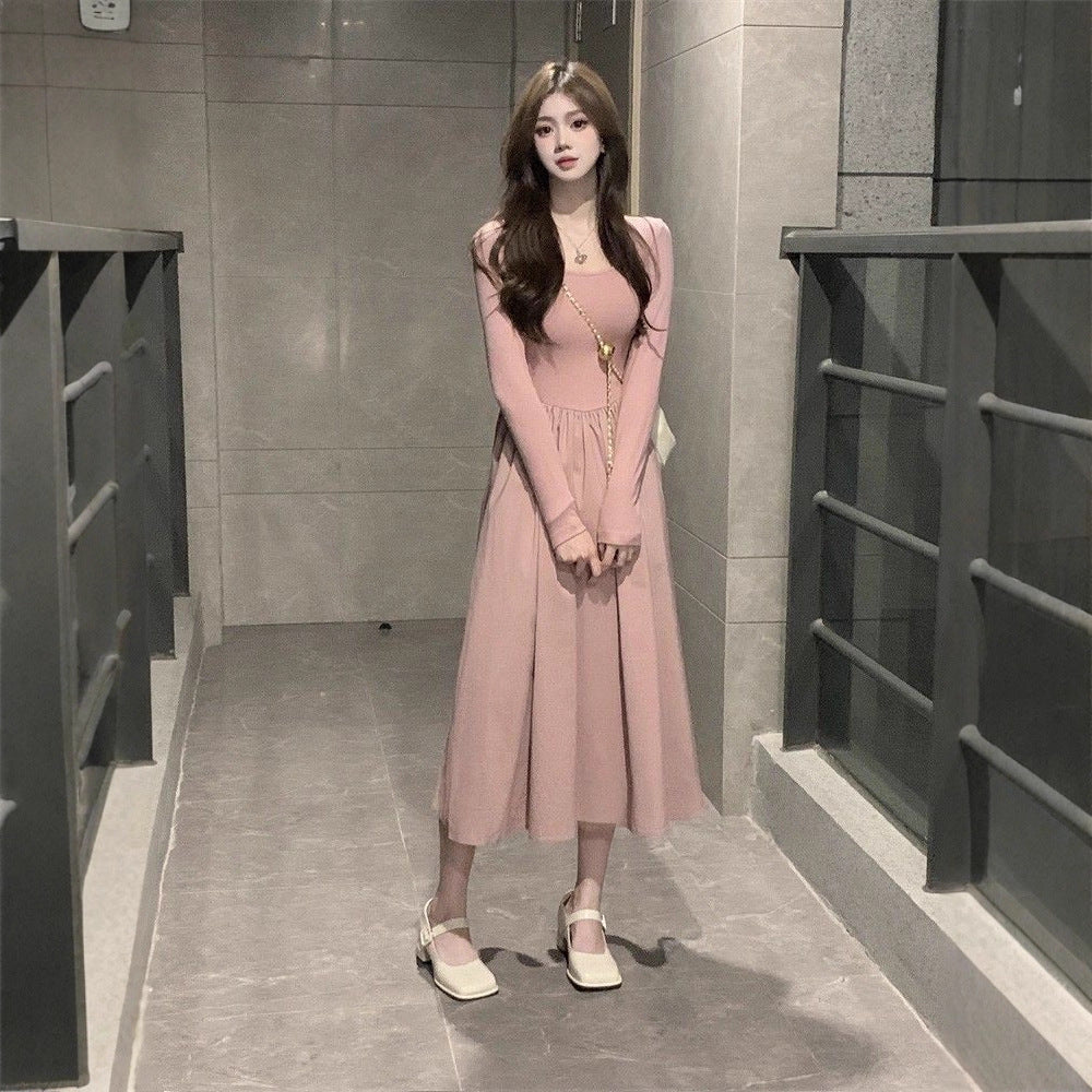 Damen Midi-Kleid Langärmlig mit Puffärmeln Norvielle