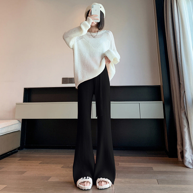 Damen Strickhose Elastischer Bund Weit Norvielle