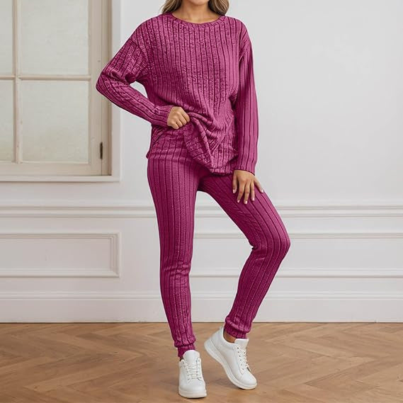 Damen Strickensemble Rippenstruktur Norvielle