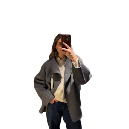 Damen Oversized Wollmantel Großformat