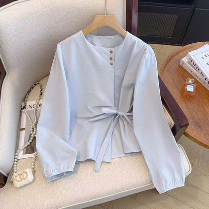 Damen Bluse Elegante Schleifenbindung Norvielle