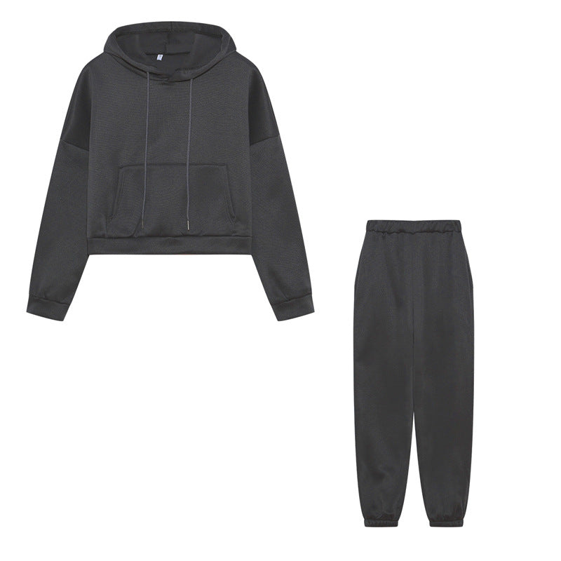 Damen Sport Set Crop-Hoodie Jogginghose Norvielle