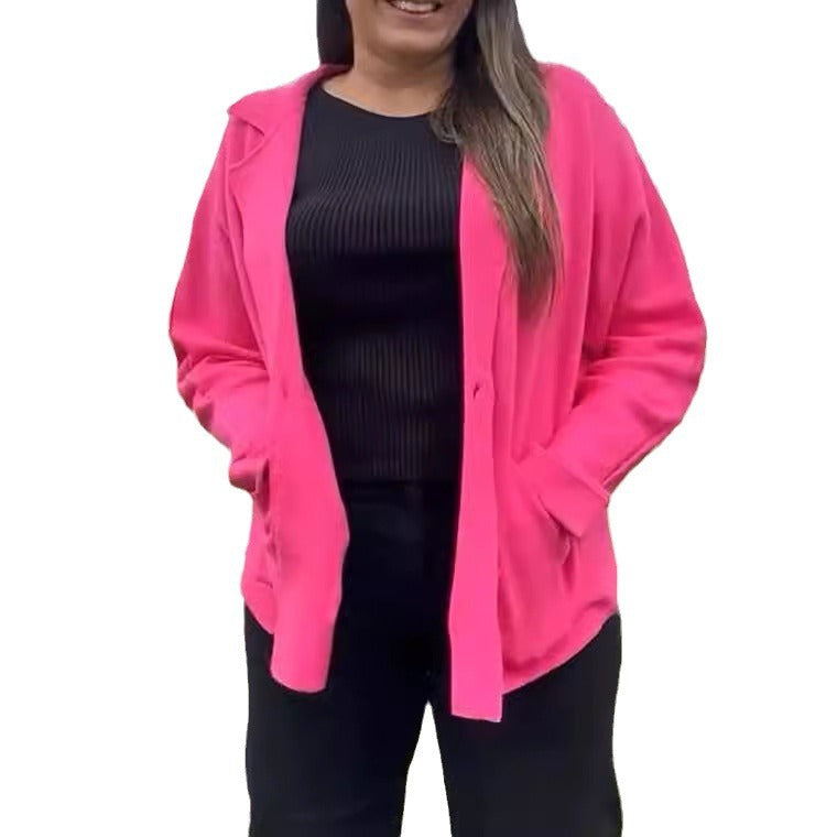 Damen Oversized Blazerjacke Lässiger Schnitt Praktische Taschen