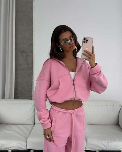 Damen Oversized Sweatshirt aus Baumwolle Bequem Grau