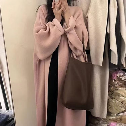 Damen Oversized Strickjacke Norvielle Wollig Warm