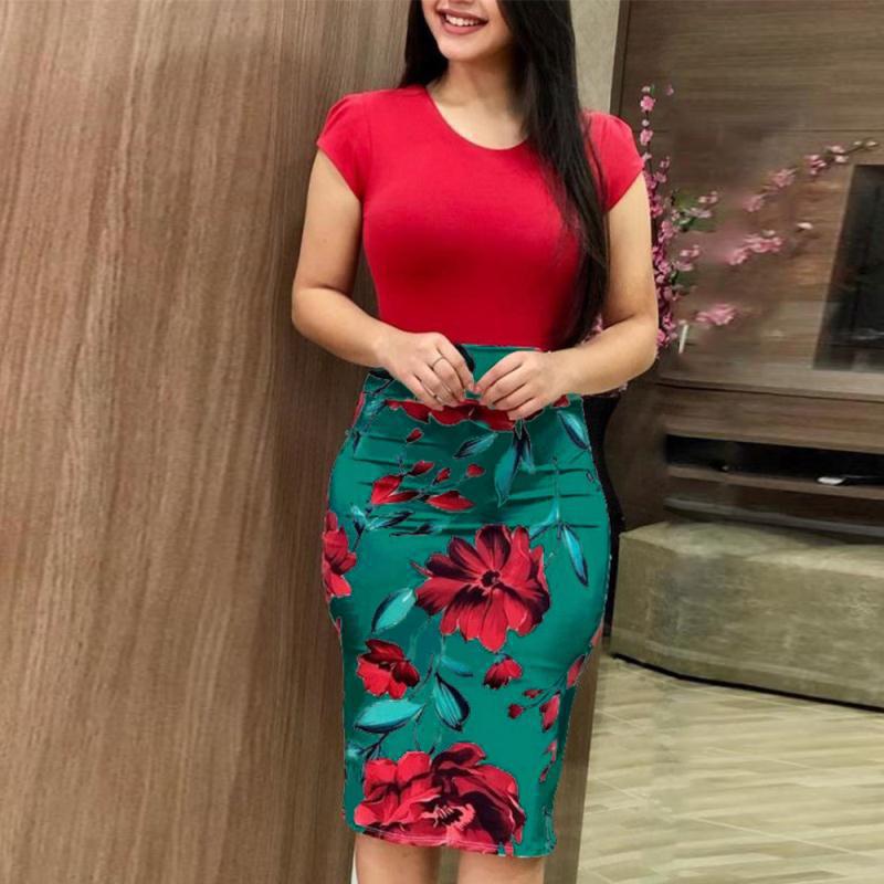 Damen Wickelkleid Streifen Taillengürtel Norvielle