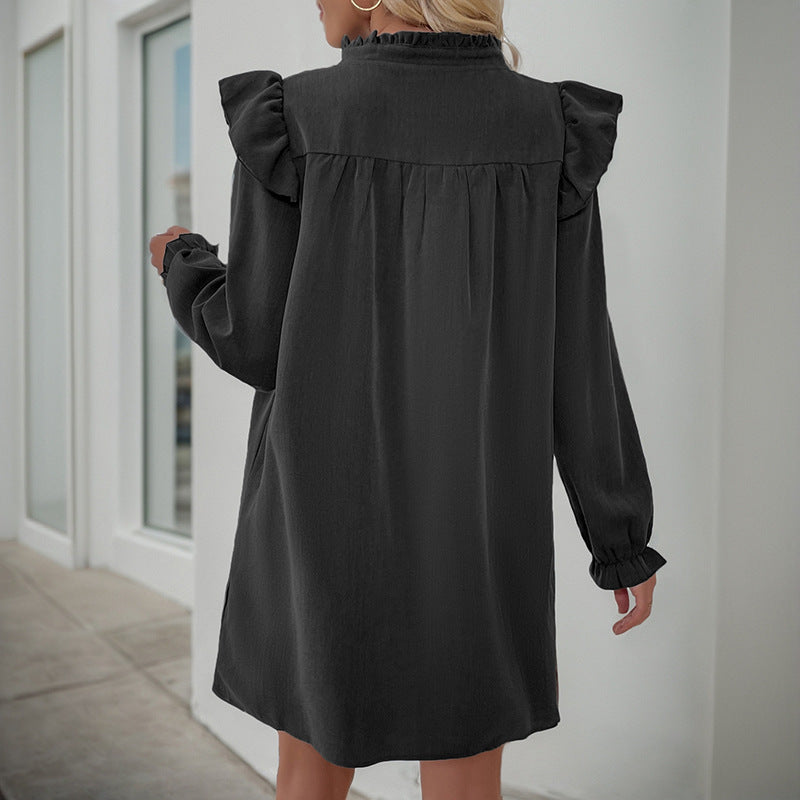 Damen Freizeitkleid Rüschendetails Eleganter Schnitt Norvielle