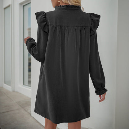 Damen Freizeitkleid Rüschendetails Eleganter Schnitt Norvielle