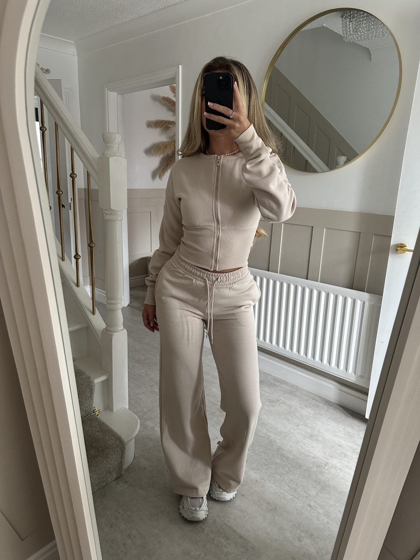 Damen Cropped Hoodie Jogginghose Set Elastischer Bund Norvielle