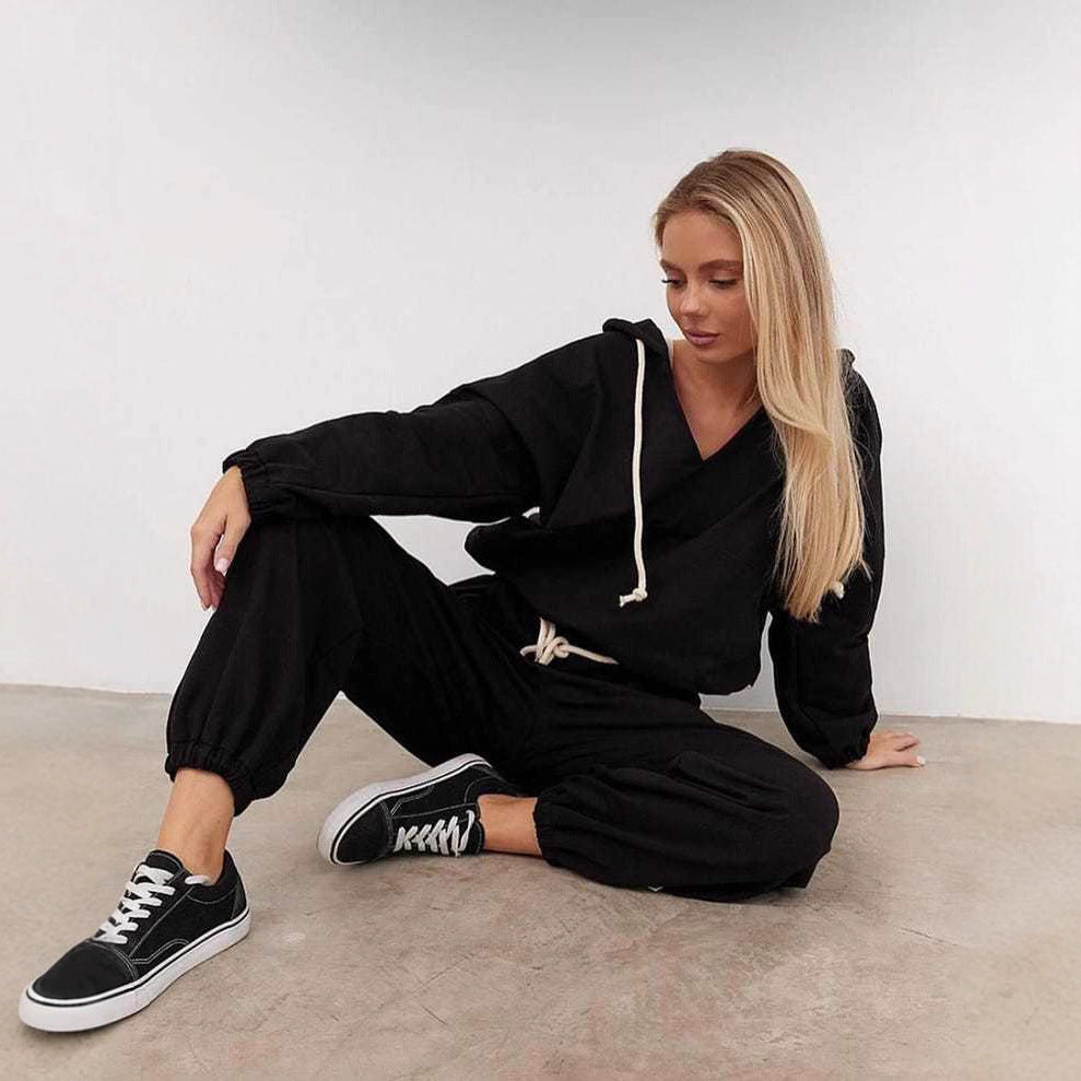 Damen Relaxed Fit Freizeitset Kapuzenpullover Jogginghose