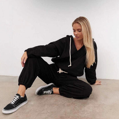 Damen Relaxed Fit Freizeitset Kapuzenpullover Jogginghose