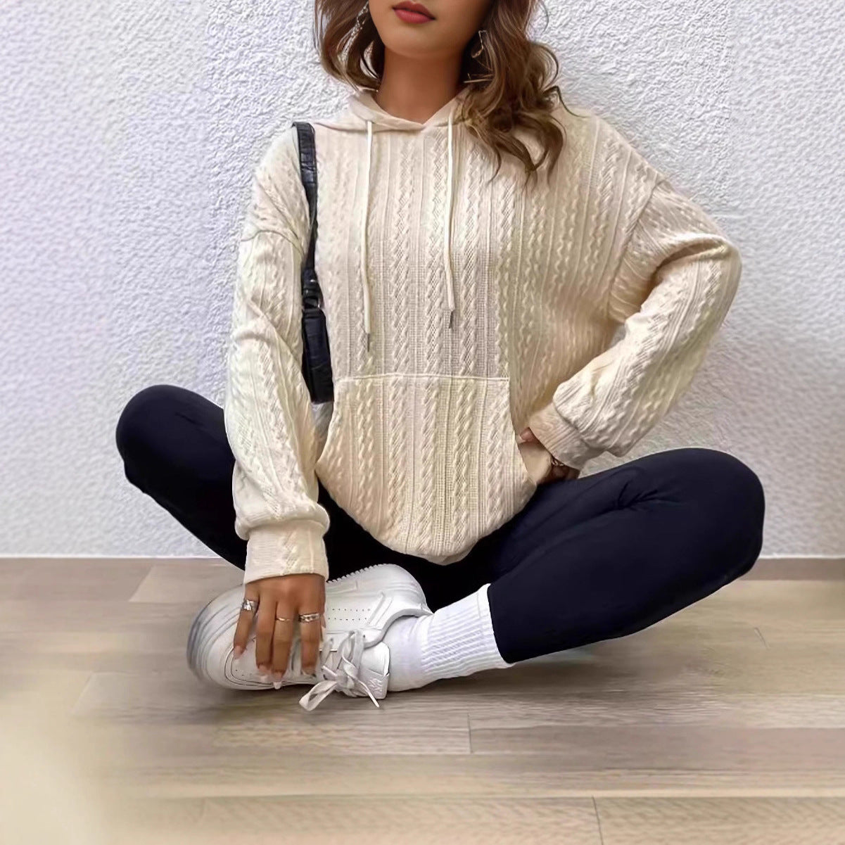 Damen Hoodie Strickdesign Bequem Norvielle