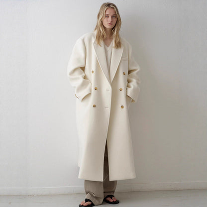 Damen Oversized-Mantel Doppelter Knopf Norvielle Lang - Norvielle