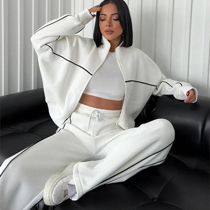 Damen Sportliches Zweiteiler-Set Sweatshirt und Hose Norvielle