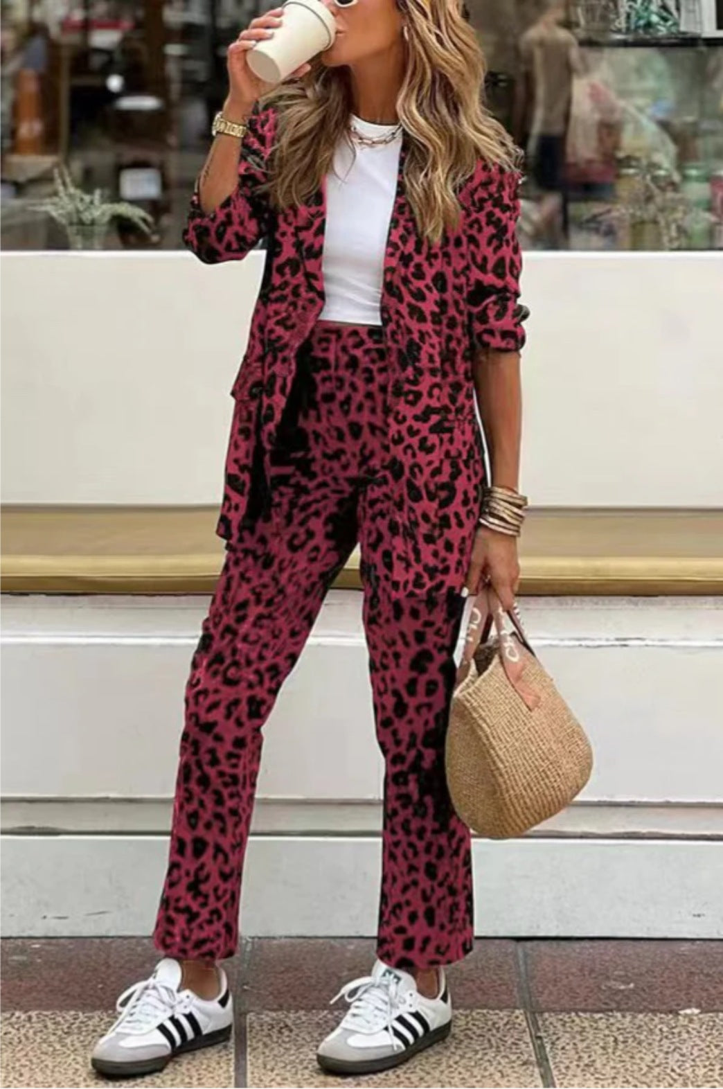 Damen Blazeranzug Animal-Print Modern Norvielle