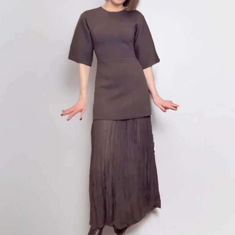 Damen Maxikleid Elegantes Falten-Design Moderner Schnitt Norvielle