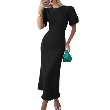 Damen Maxikleid Voluminöse Ärmel Figurbetont Norvielle