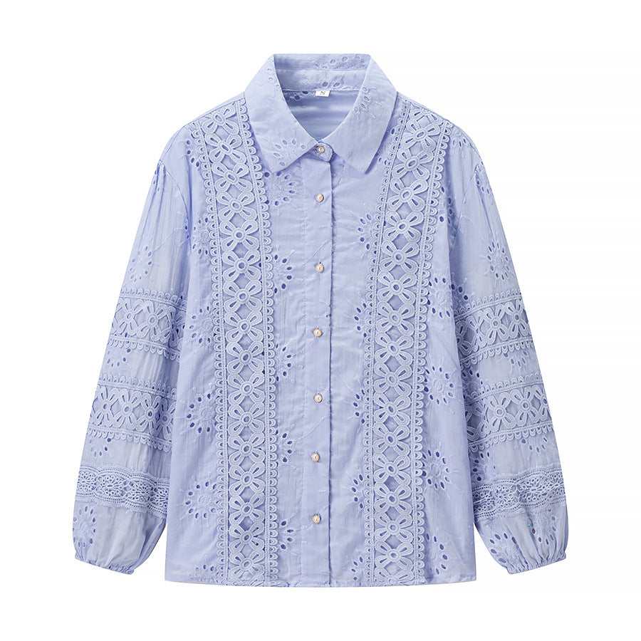 Damen Bluse und Maxirock Set Blumengestickt Norvielle