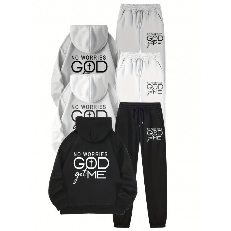Damen Sportliches Hoodie Jogginghosen Set Norvielle Baumwolle