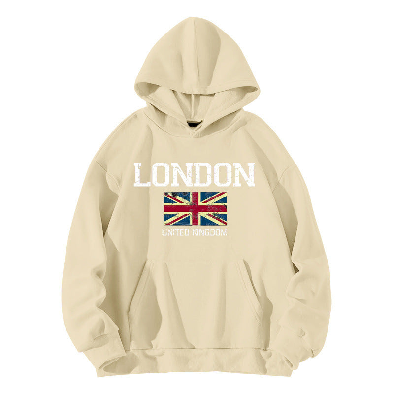 Damen Kapuzenpullover London-Style Kängurutasche Gemütlicher Schnitt
