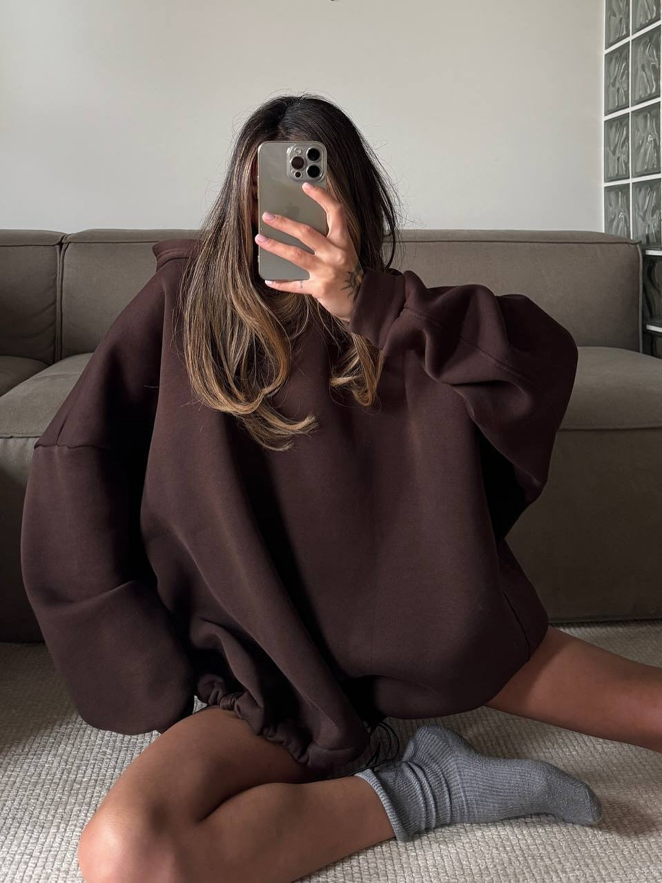 Damen Oversized Kapuzenpullover Lässiger Schnitt