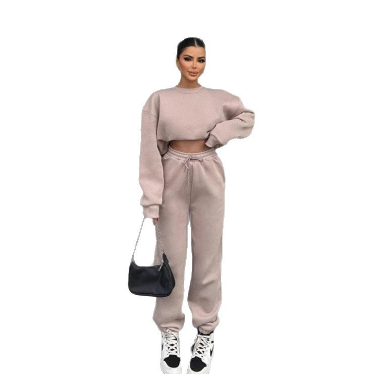 Damen Sweatshirt-Set Cropped mit Jogginghose Norvielle