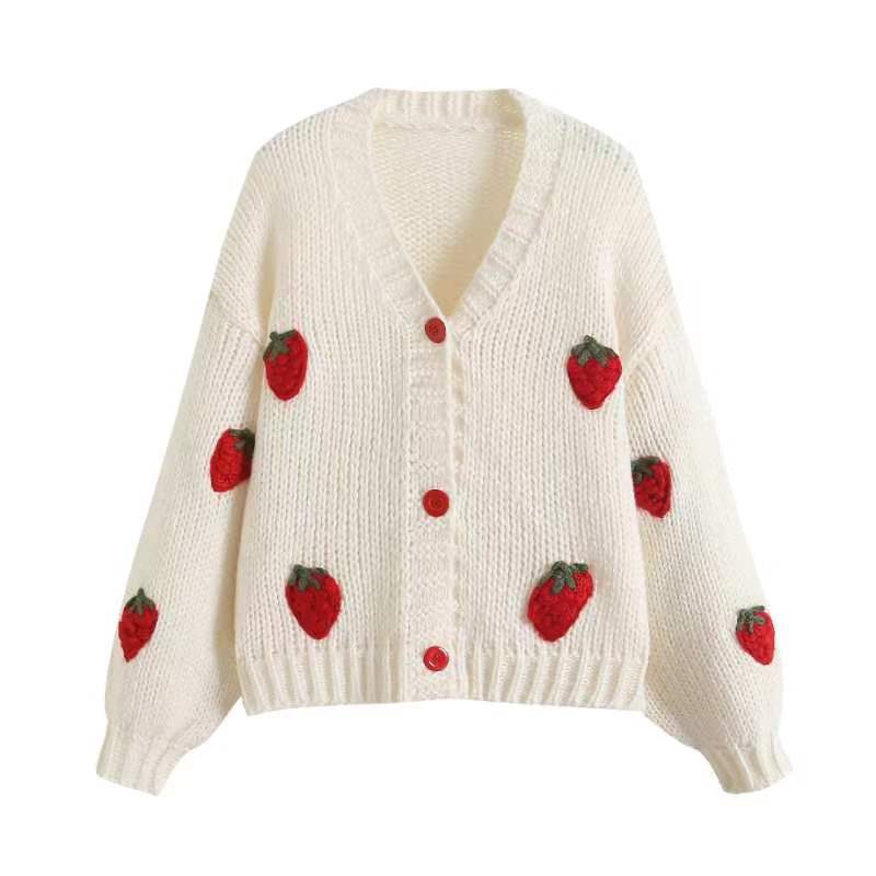 Damen Pullover Fruchtstickerei Norvielle