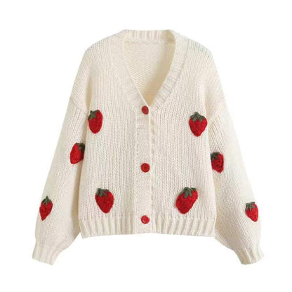 Damen Pullover Fruchtstickerei Norvielle