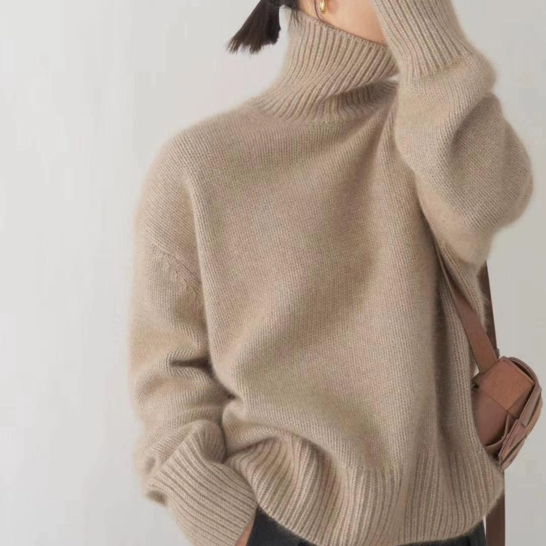 Damen Rollkragenpullover Feinwolle Bequem Norvielle
