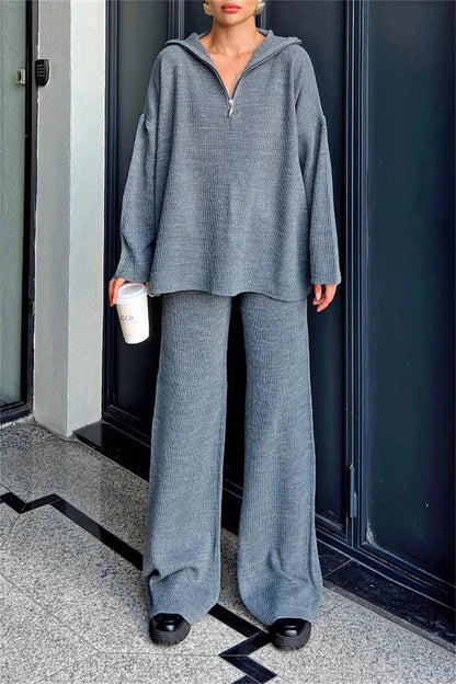 Damen Hoodie Set Weite Loungehose Norvielle