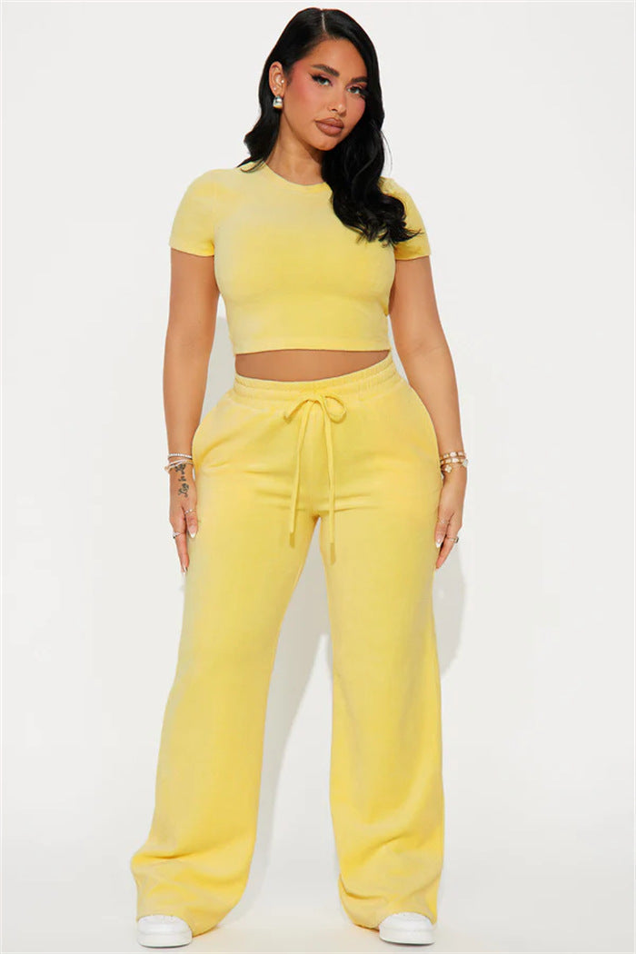 Damen Velours Loungewear Set Weich Norvielle