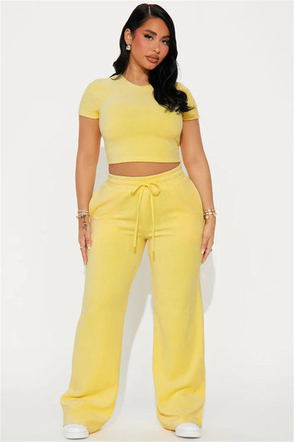 Damen Velours Loungewear Set Weich Norvielle