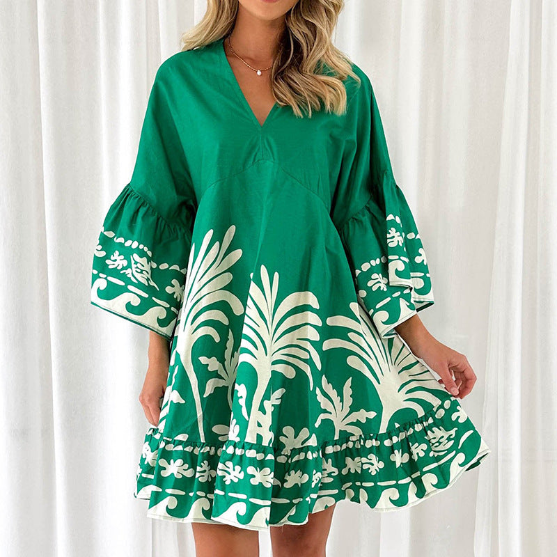 Damen Sommerkleid Voluminöse Ärmel Norvielle - Norvielle