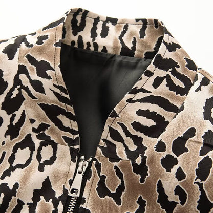 Damen Bomberjacke Leopardenmuster Norvielle