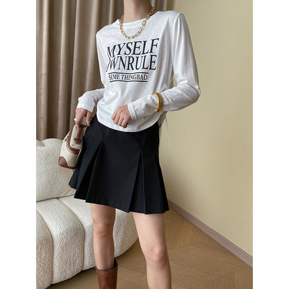 Damen Langarm T-Shirt Lässig Weiß Norvielle