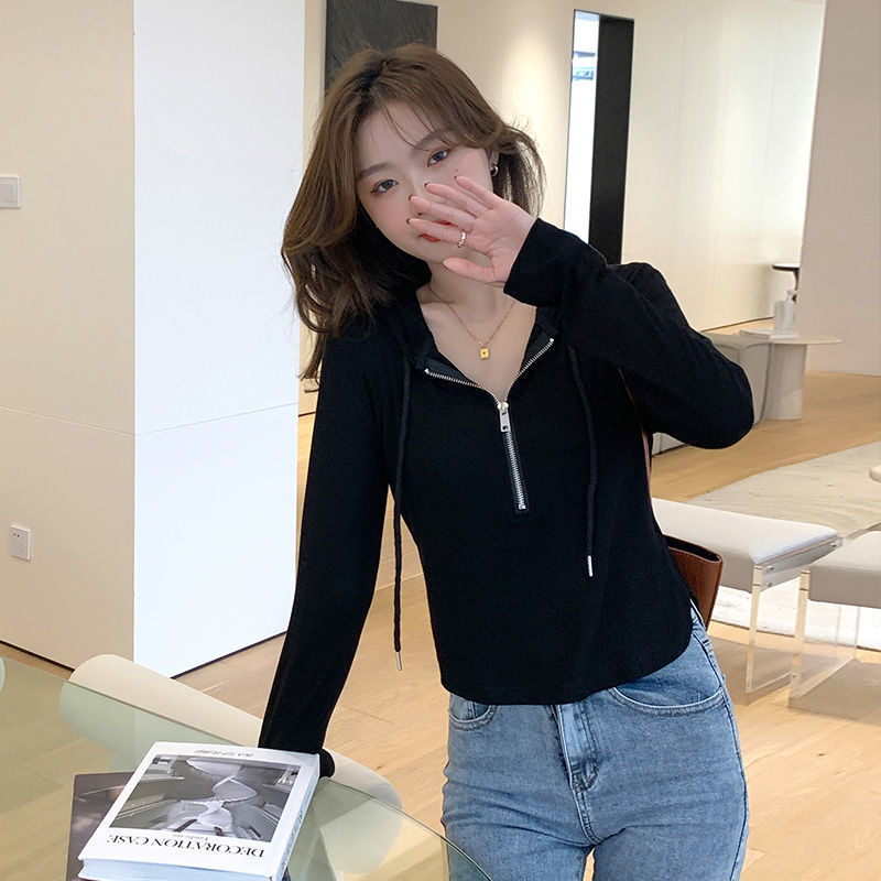 Damen Sportliches Hoodie Kurzreißverschluss Norvielle