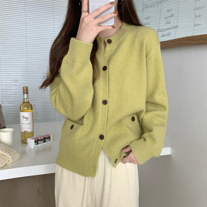 Damen Strickcardigan mit Taschen und Knopfverschluss Norvielle - Norvielle