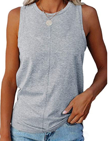 Damen Ärmelloses T-Shirt Elegant Schnitt Norvielle