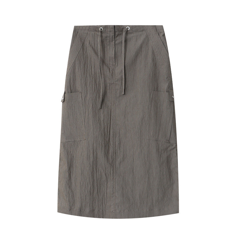 Damen Maxirock Vieltaschen Elastischer Bund