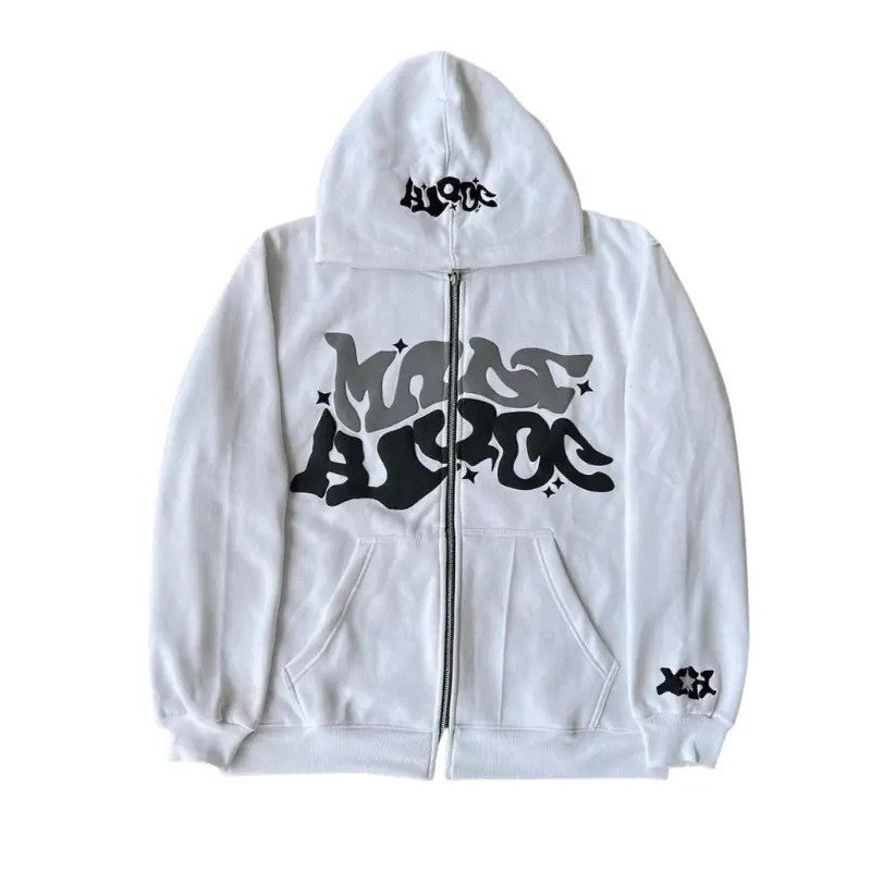 Damen Sportjacke Graffiti-Style Grau