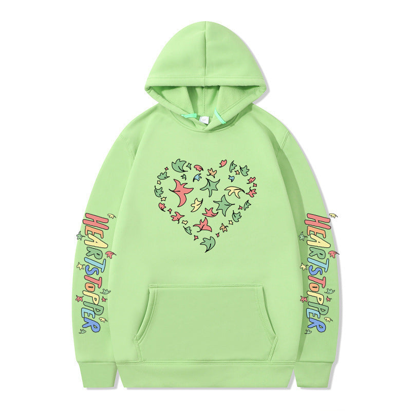 Damen Kapuzenpullover Herz- und Blattmotiv Norvielle