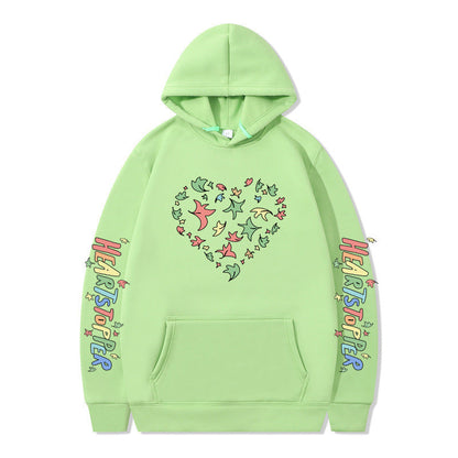Damen Kapuzenpullover Herz- und Blattmotiv Norvielle