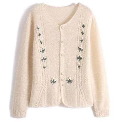 Damen Strickjacke Florale Stickereien Norvielle